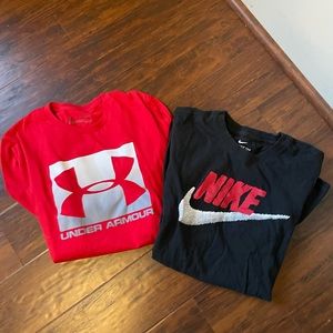2 Mens (Sm) Nike & UA T-shirts Bundle
